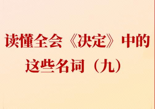 新聞多一點(diǎn)丨讀懂全會(huì)《決定》中的這些名詞（九）